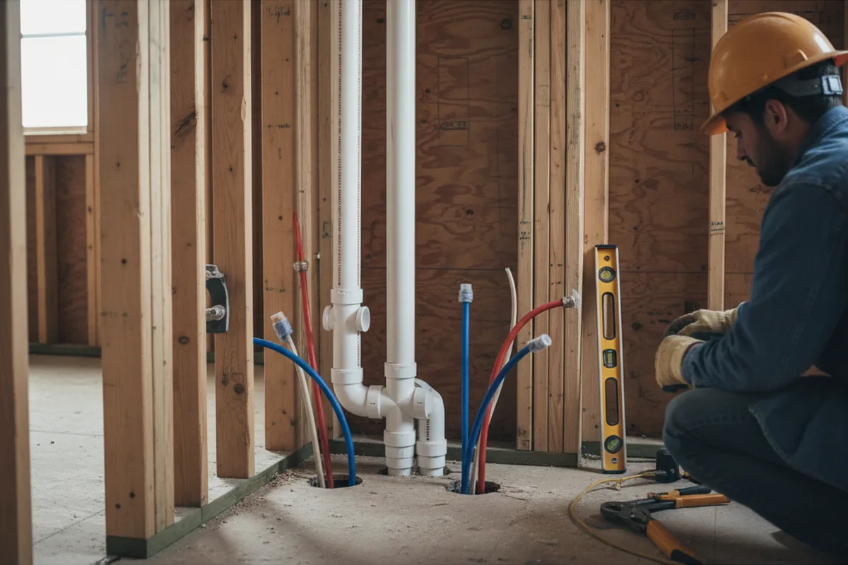 Drain and supply rough-in during Leak Detection in Dolliver
