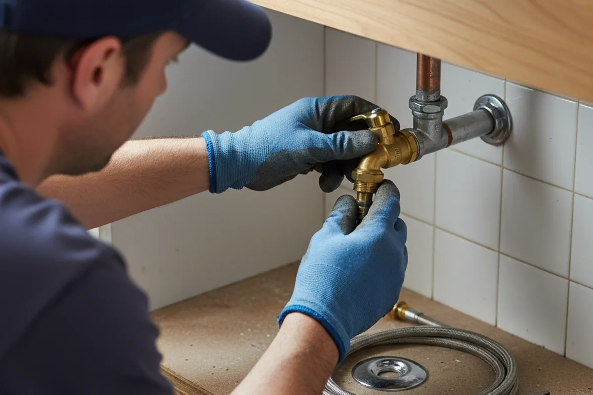 Shutoff valve and fitting work during Emergency Plumbing in Dolliver